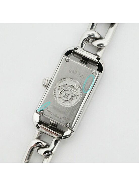 Hermes Dearman SS Diamond Silver Dial Quartz Watch Polished main image 4